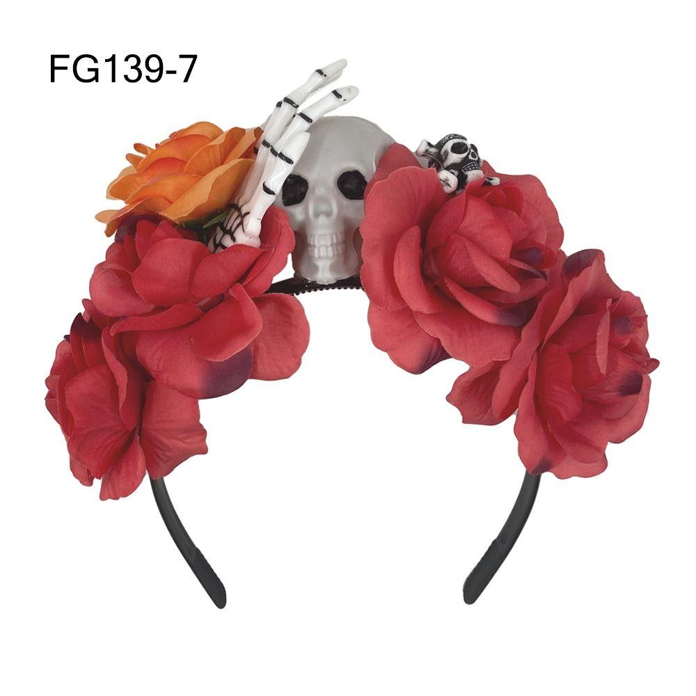 Day of the Dead Mexican Flower Crown Halloween Mexican Hair Accessories for Women