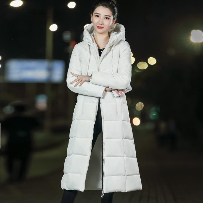 Women Winter Hooded Warm Coat Slim Cotton Padded Basic Jacket Female Long Outwear