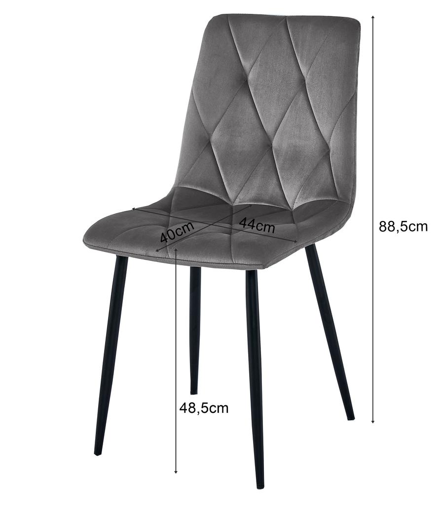 LIBRA chair - dark gray velvet / black legs x 2