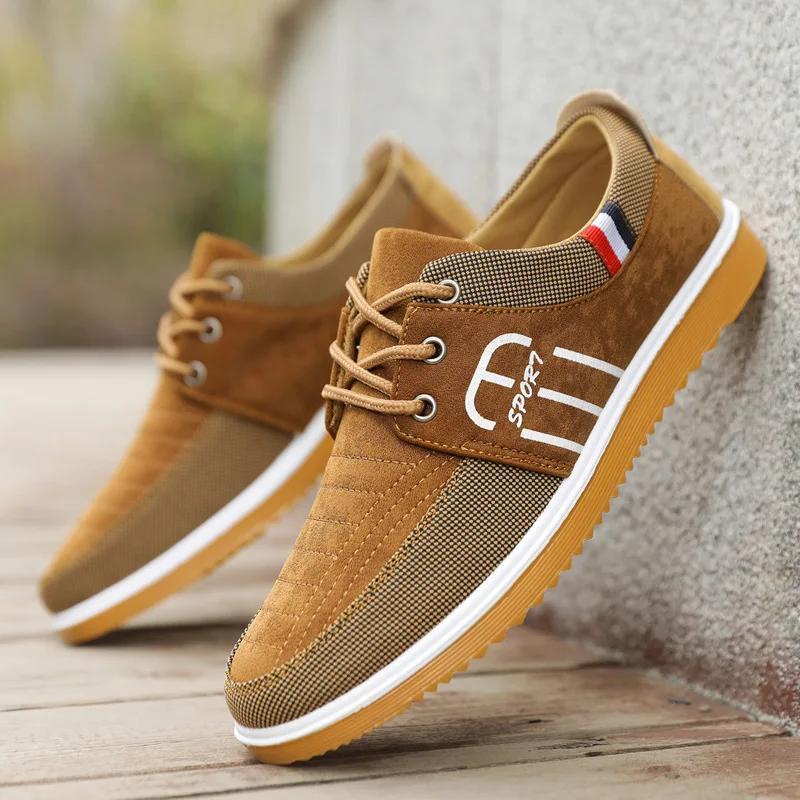 Классические мужские парусиновые туфли, модные дышащие мужские повседневные кроссовки, легкие на шнуровке, вулканизированные туфли, нескользящие рабочие туфли для мужчин