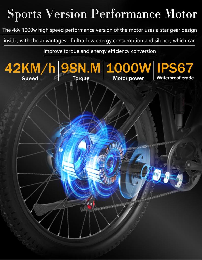 Электровелосипед Nathaniel SYR03 27,5 48V1000W электрический велосипед 45 Ач большая емкость съемный литиевый аккумулятор Ebike