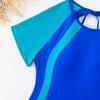Лоскутный спортивный купальник женский вырезанный с открытой спиной цельный купальник женский короткий рукав купальный костюм пляжная одежда монокини
