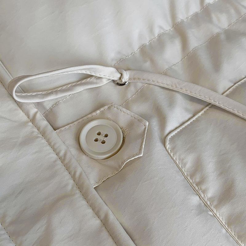 Осень-зима для женщин воротник с капюшоном с длинным рукавом сплошной цвет шнурок свободное теплое пальто свободная куртка