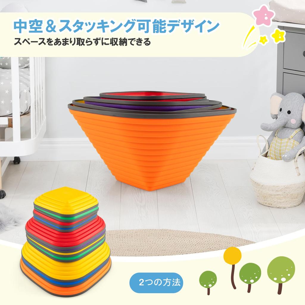 GYMAX Балансировочный камень Балансировочное бревно для детей в помещении Практика равновесия Обучающая игрушка Игра Цветовое восприятие Моторика Навыки Прыжки на свежем воздухе Спортивная игра Веселье