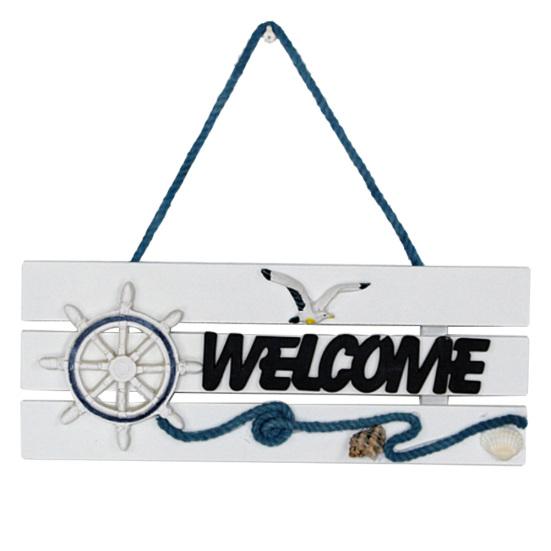 Mediterranean Welcome Doorplate Hanging Pendant Sign Home Store Door Wall Decor