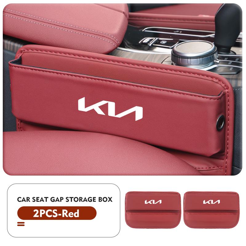 Leather Car Seat Gap Filler Storage Box Cup Holder Accessories For KIA K5 K2 Optima Soul Spectra Niro Cadenza Sephia Carens MP2