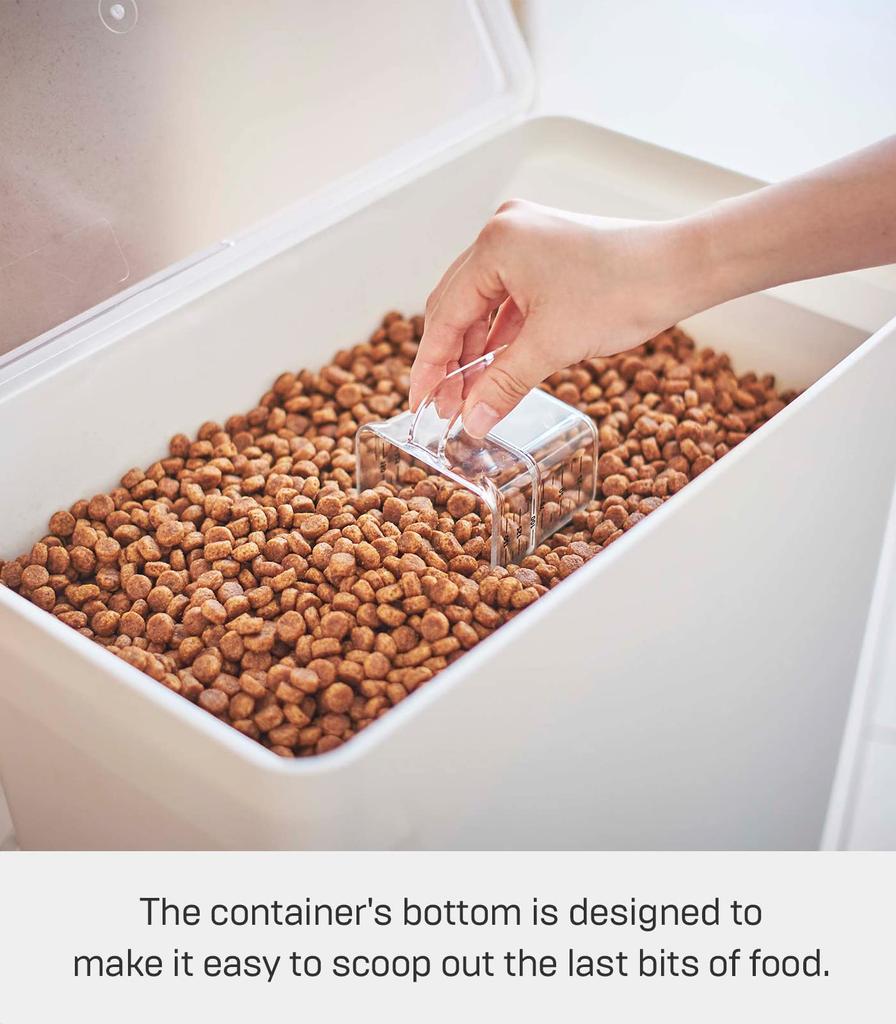 Yamazaki Jitsugyo Airtight Pet Food Stocker 12 кг с мерным стаканом, белый, Ш41 x Г24 x крышка 10 см, контейнер для хранения еды Tower Food Stocker 5617, прибл.