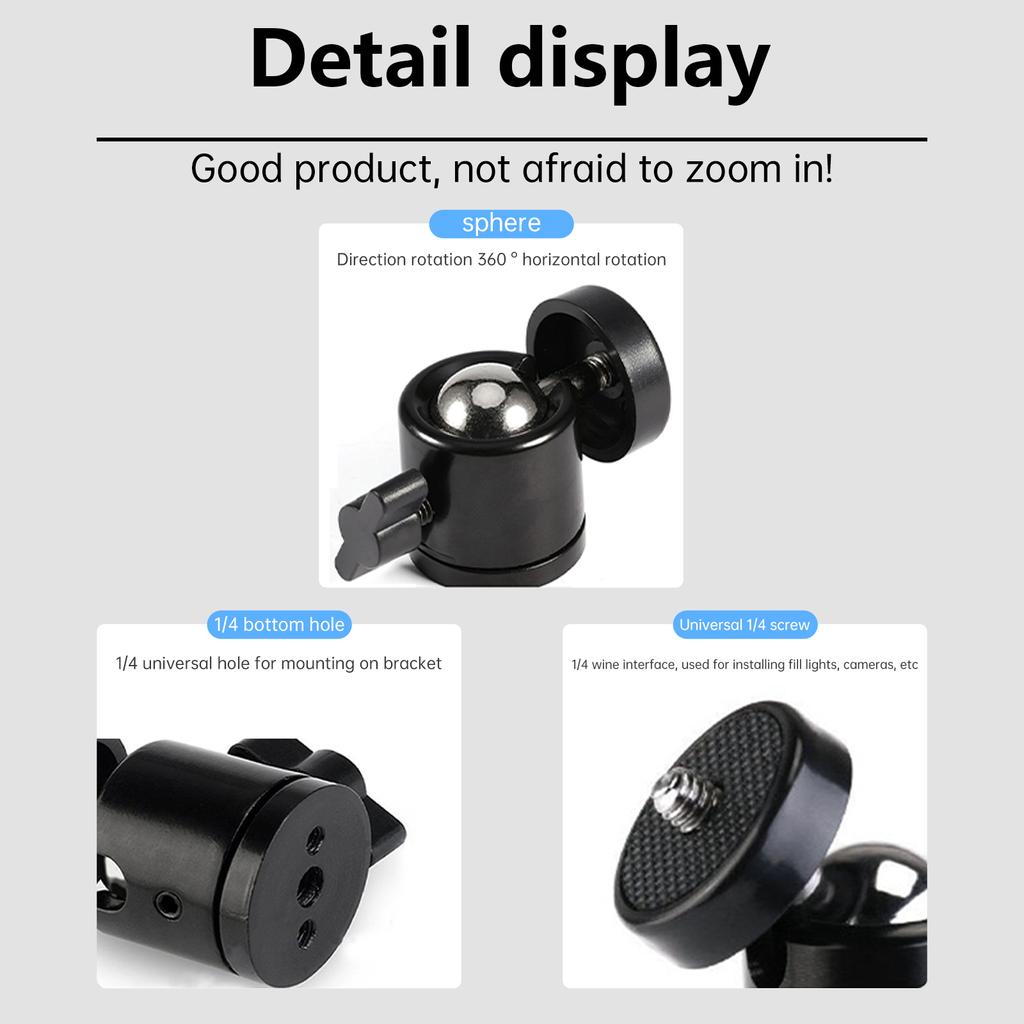 Крепление для штатива с винтом 1/4 дюйма типа "горячий башмак", адаптер головки камеры, шаровая головка с фиксатором, держатель кронштейна для светодиодной вспышки для DSLR DV камер