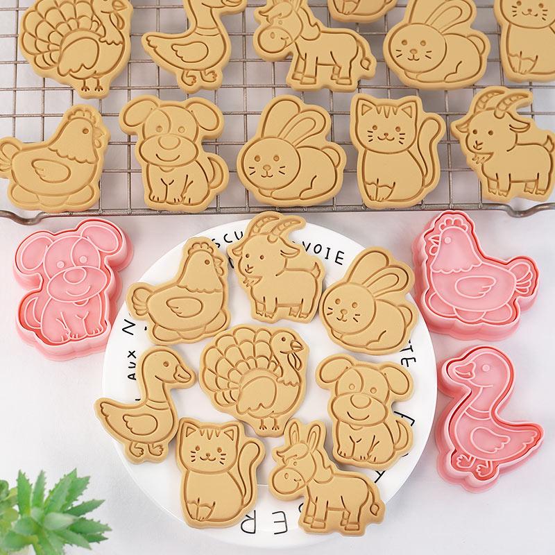 8Pcs Biscuit Mold Cookie Cutters Stamp Press Fondant Sugar Craft Baking Tools