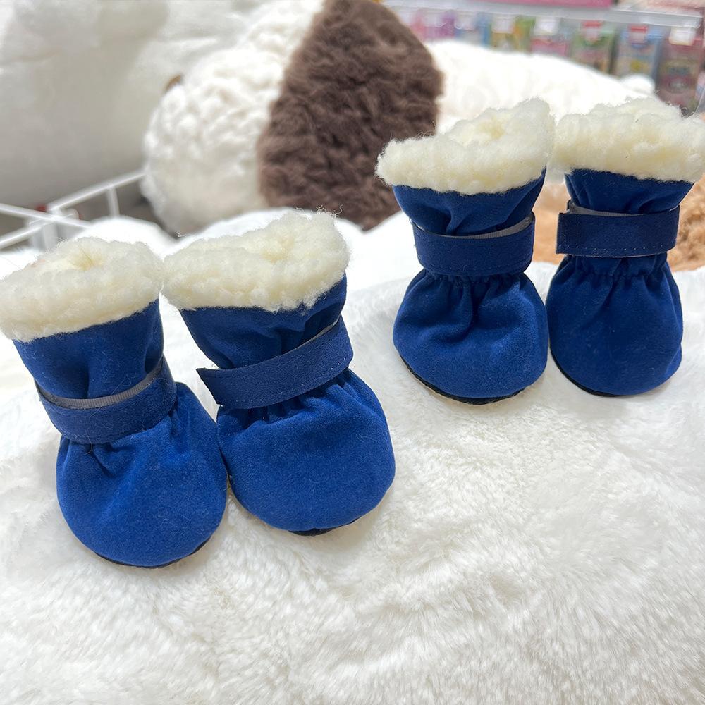 4PCS Winter Dog Shoes Super Warm Anti-Slip Wear-Resistant Dog Outdoor Boots for Small Medium Dogs Cats Puppy Pet Accessories