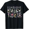 Subtle Floral Foxglove Daisy Tulip Flowers T-Shirt Unisex T-Shirt