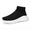 High Top Mesh Knitted Casual Sneakers for Men and Women Breathable Jogging Shoes Plus Size Walking Platform Couple Boots