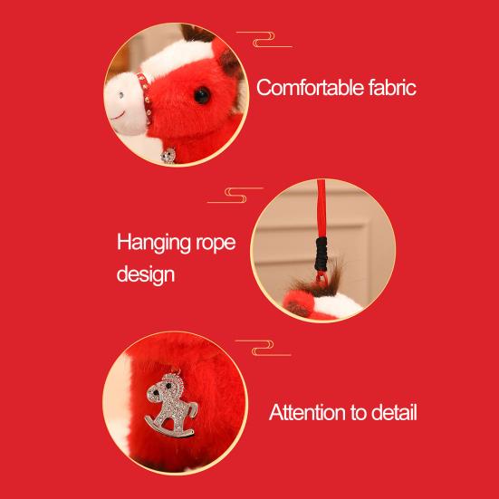 Реалистичный плюшевый брелок-пони, мягкая набивная игрушка, Зодиак, Счастливая лошадь, сумка