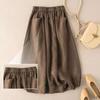 Эластичный пояс с высокой талией, карманы и пуговицы, декор, большой подол, юбка-миди, женская однотонная трапециевидная юбка в стиле ретро