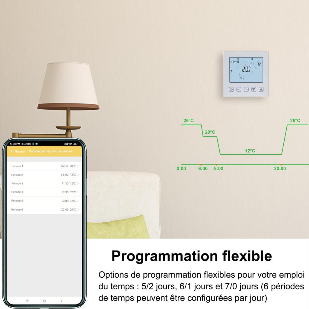 Ketotek 16A/3A WIFI умный комнатный термостат электрический контроллер температуры подогрева пола с голосовым сенсорным управлением