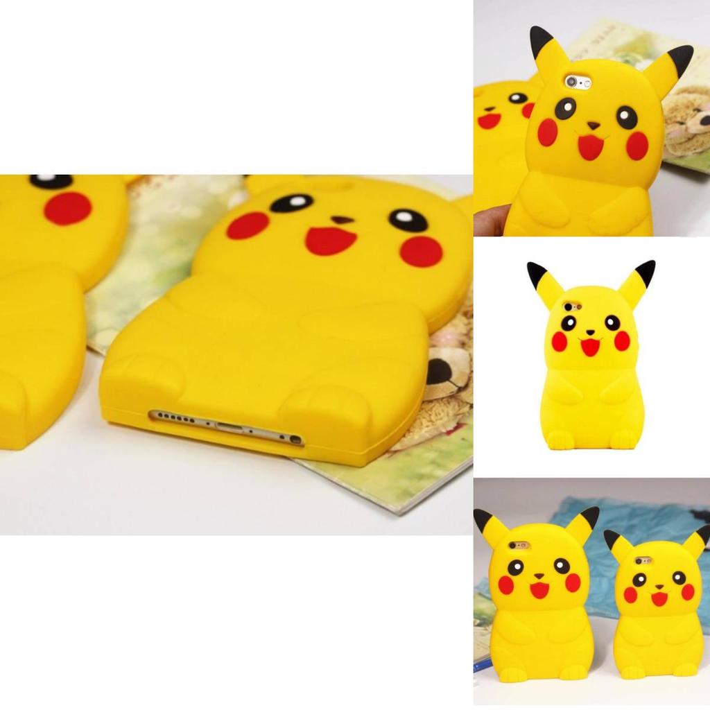 Pokmon Pikachu Silicone Phone Case With Foldable Stand For Iphone 4 And 5 Protectors