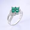 Кольцо с квадратными драгоценными камнями из натурального зеленого агата для женщин, ювелирное изделие из стерлингового серебра 925 пробы, элегантный приятный подарок