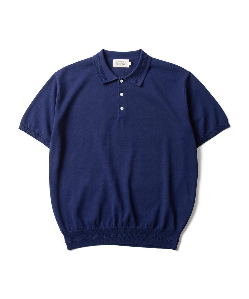 AMFEAST Essential Polo Half Knit Navy