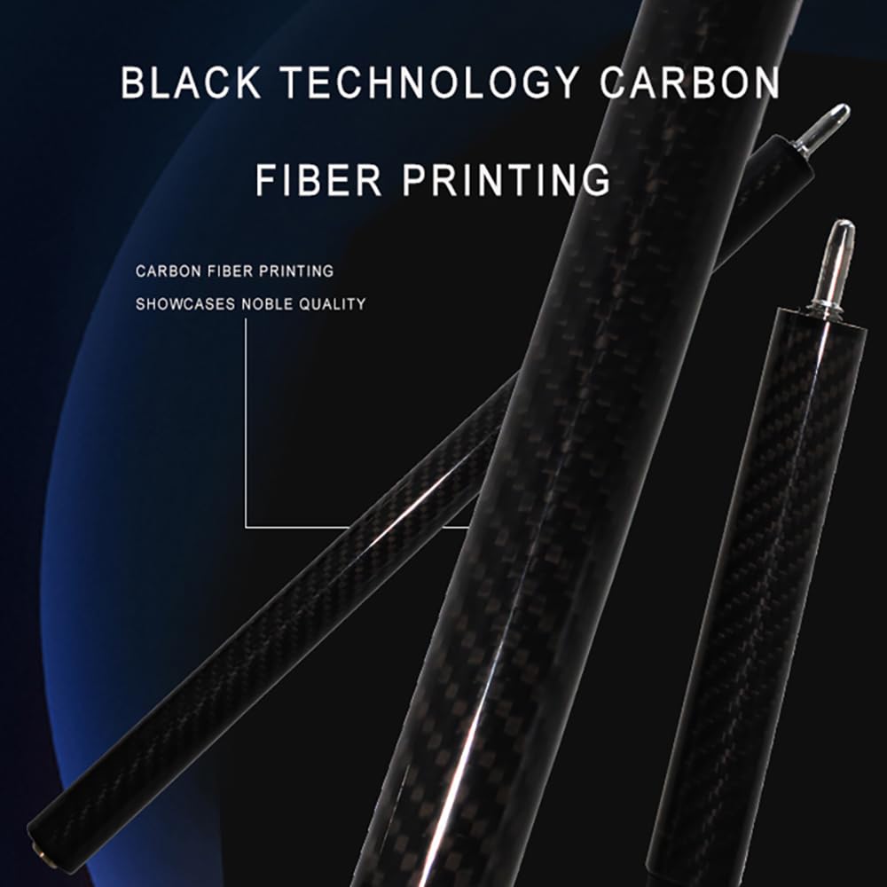 KHEALING Бильярдный кий Электрическое дерево Черное Электрическое дерево T 700 Карбон Длинный прыжок Подходит для Черной восьмерки и Девятки Чехол для хранения в комплекте Карбон, Наклейка,