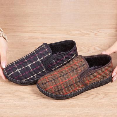 Осень и зима новая женская хлопковая обувь женская обувь бархатные теплые хлопковые туфли повседневная мягкая подошва нескользящая универсальная обувь для мамы для дома