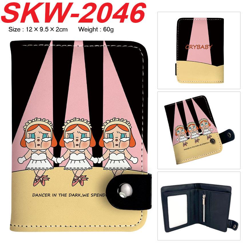 Crybaby Crying Doll Anime Wallet Vertical Snap Button Coin Purse Unisex Double Layer Card Holder