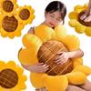 Artificial Natural Flower Sunflower Plush Doll Pillow Yellow Lifelike Flower Plush Pillow Super Soft Birthday Gift for Girls
