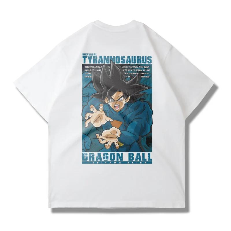 Dragon Ball Goku Shortsleeved Tshirt Unisex Large Size Loose Trendy Brand Summer Pure Cotton Unisex Parentchild Clothing