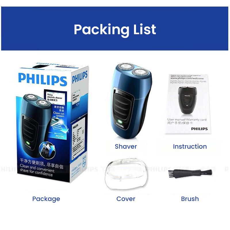 Philips Электробритва PQ190 Электробритва PQ190 Портативная бритва с двойной головкой и перезаряжаемым импортным лезвием для мужских путешествий