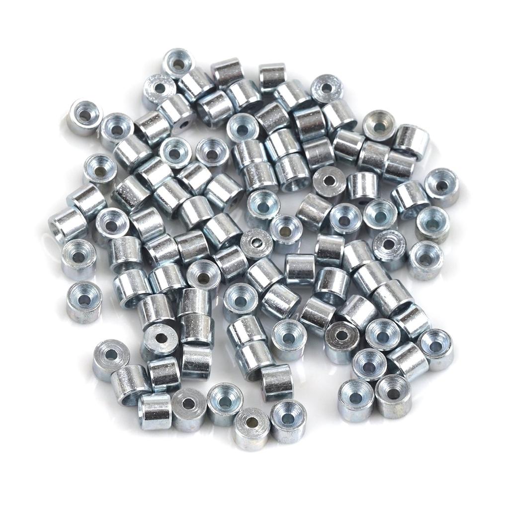 BCR001 100 шт., автомобильный оконный регулятор, намоточное устройство для ремонта, стальной трос, конец троса, фитинг, стопорная втулка, обжимная заклепка 5x4/1,6 мм 