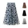 Flocking Mesh Half Skirt Women's Summer Mid Length Slim Draping Yarn Skirt Super Fairy Pleated Skirt Fashion Women's Clothing