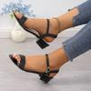 Spring and Autumn New Style Fashionable, Comfortable, Versatile Elegant Casual Round Toe Versatile Thick Heel Sandals
