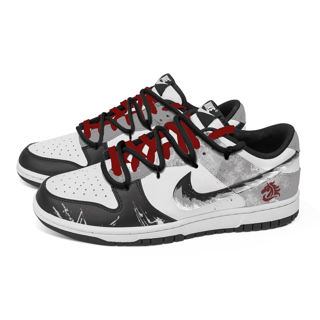 Nike Кроссовки Dunk Brocade Saddle Reflecting Snow, Коробка для сердца, Износостойкие, Низкие, Для скейтборда, Унисекс, Черный Серый HF5441-100(Команда773--)