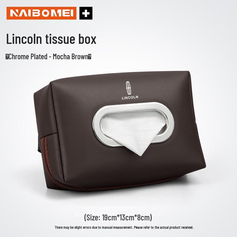 Lincoln Adventure Car Tissue Box for MKC, Aviator, MKZ, Nautilus - Armrest & Seat Back Pull-Out Tissue Pack