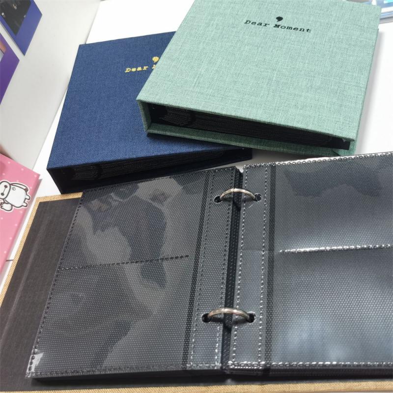 Альбомы Изысканный Хлопково-Льняной Фотоальбом Instax Книга Памяти Для Карт Протекторы 1415  3см Книга для Карт Альбом на Кольцах 3 Дюйма