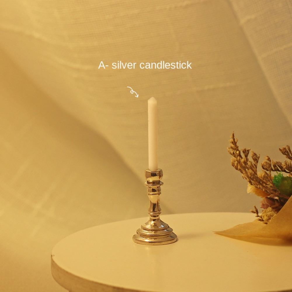 Synthetic Resin Candlesticks Furniture Toy 1:12 Scale Miniature Candlesticks Girl