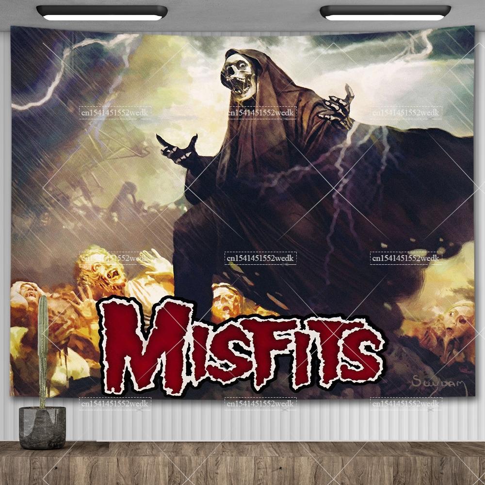 American Punk Band Misfitss Poster Banner Flag Rock Band Wall Tapestry Mural Metal Music Album Cover Home Decoration Fans Gifts
