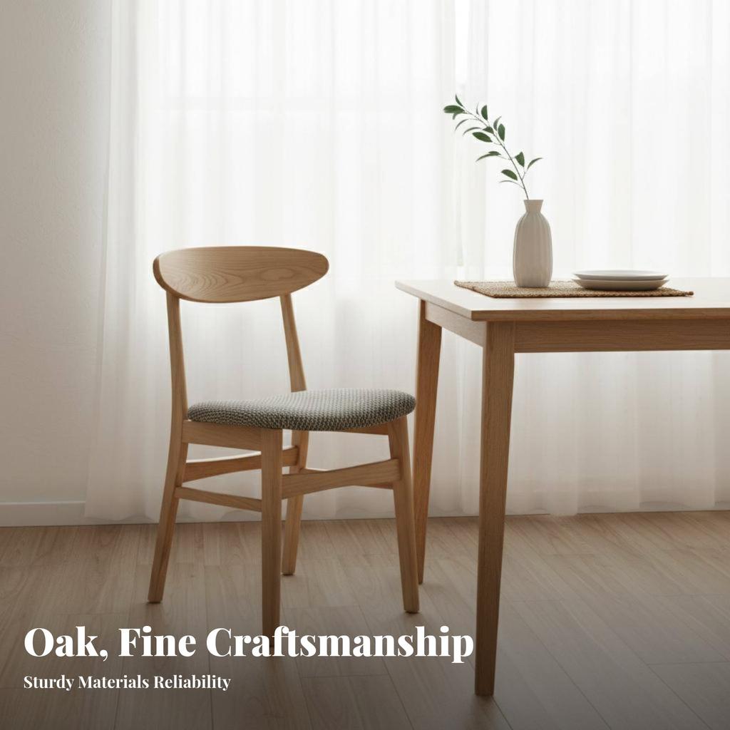 Wooden Backrest Chair Nordic and Aesthetic Wooden Armless Seat Minimalist Design Natural Finish for Homeowners, Adults