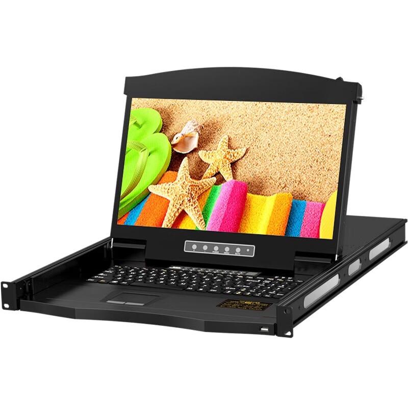 MAXCENT 16-Port KVM Switch with Integrated 17.3-inch LED Display