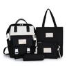 4 Pcs School Backpack Large Capacity Multi Pocket Student College Bookbag Set with Tote Bag Cross Body Bag Pencil Case