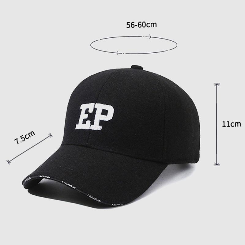 Осенне-зимняя шерстяная шапка, мужская толстая теплая бейсболка с вышитыми буквами, уличная хлопковая кепка