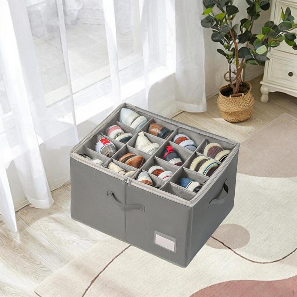 Органайзер для обуви, пылезащитный, 16 отделений, регулируемые разделители, коробка, чехол для шкафа-прихожей