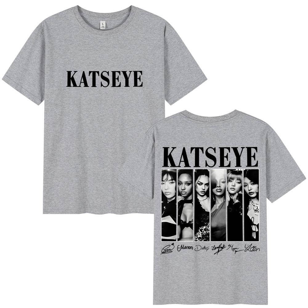 Vintage Korean Style Katseye Graphic T Shirts Kpop Fashion Unisex Women Popular Tshirt 100 Cotton Oversized T Shirts Streetwear