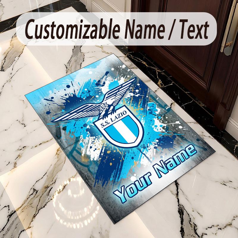 Crystal Velvet Rug Lazio FC Print Custom Name Text Floor Mat Home Decor