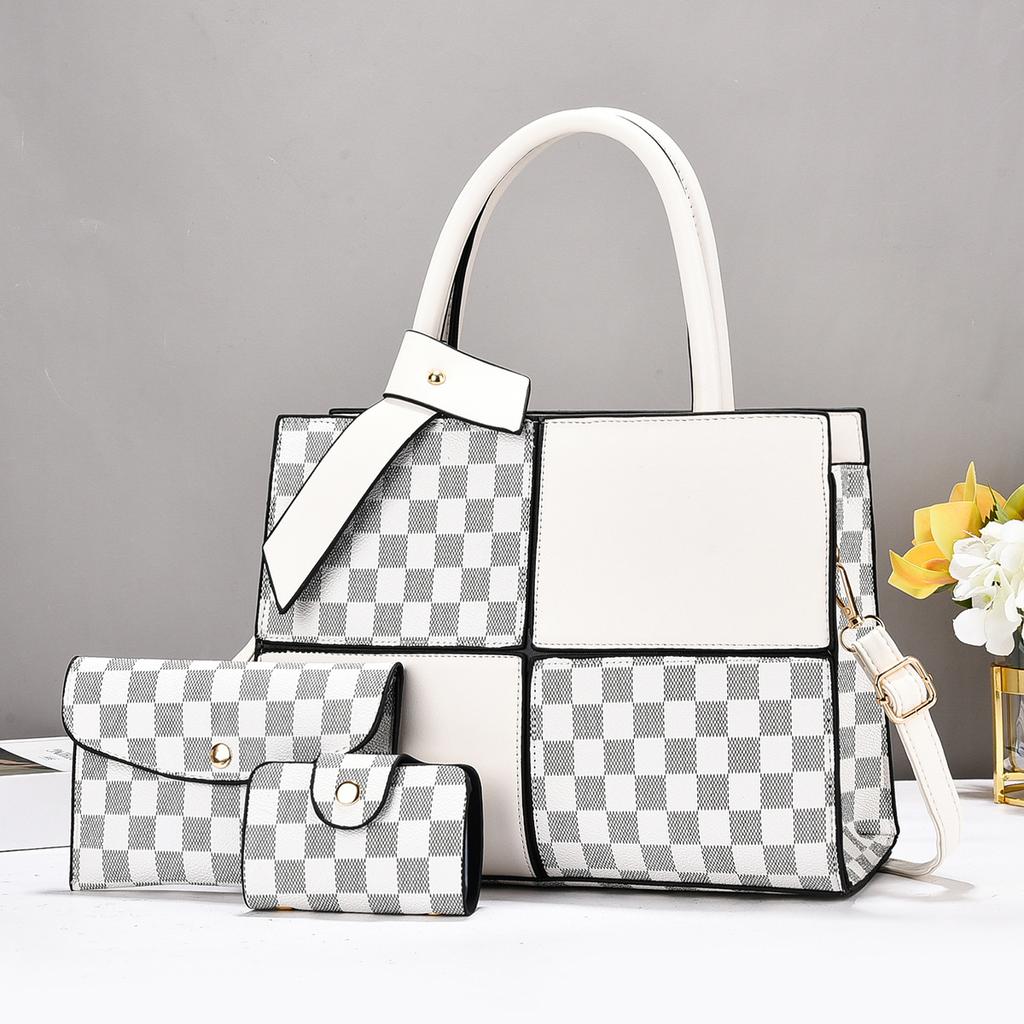 Новый комплект из трех предметов с контрастными цветами, сумка высокого уровня, все в одном, модная сумка через плечо