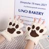 Lovely Half Cute Warm Cat Women Claw Multi-color Soft Winter Bear Paw Gloves Fingerless