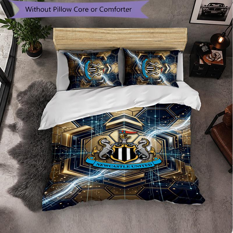 Футбольный комплект постельного белья Newcastle United из 3 предметов Мягкий пододеяльник с наволочками Комплект для декора спальни для дома