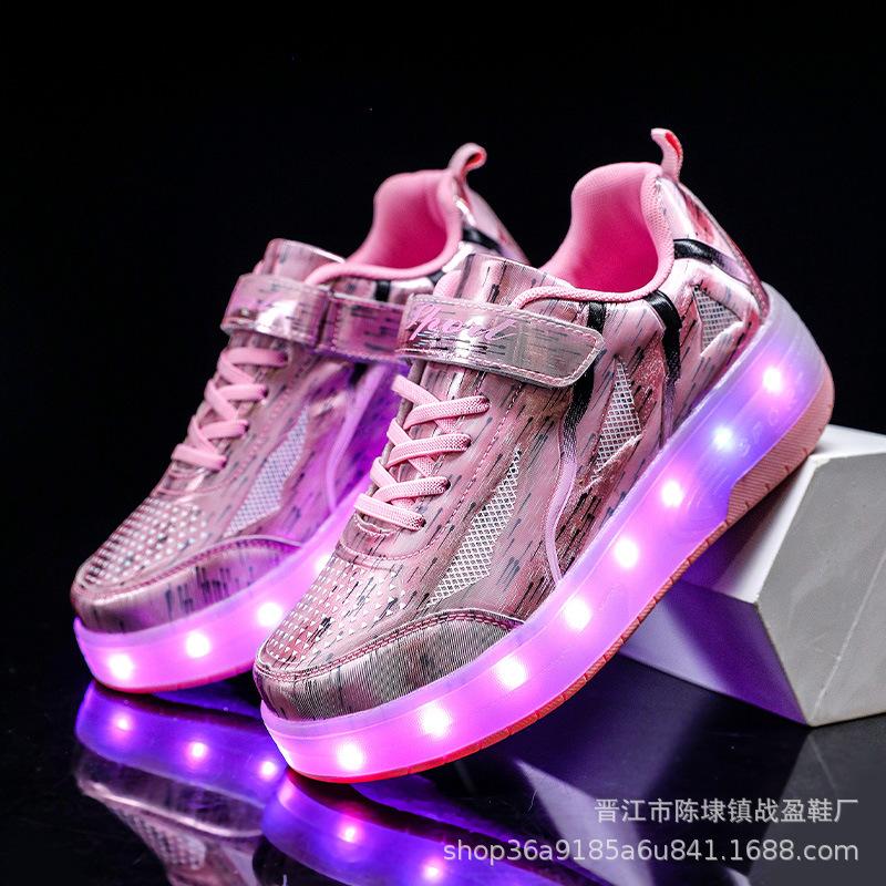 Новые универсальные двухколесные одноколесные среднего размера синие с колесами со шкивом разгонные башмаки липучки колеса туфли легкие башмаки