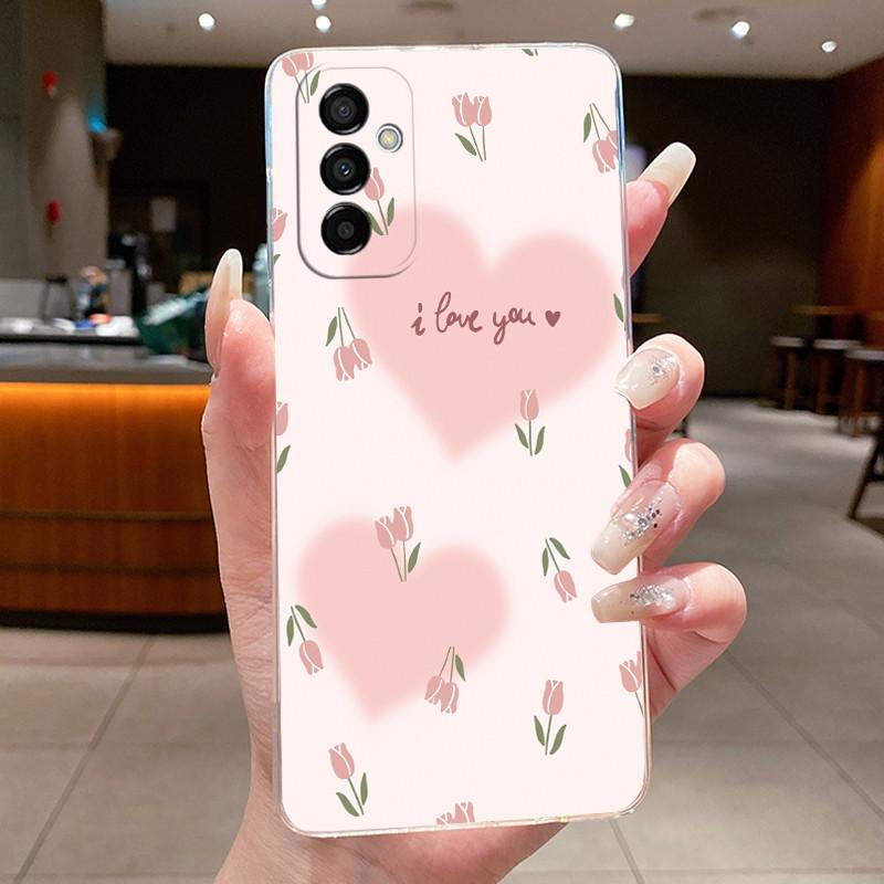 For Samsung Galaxy M13 Phone Case Clear Luxury Aesthetic Butterfly Flower Soft TPU Silicone Back Cover For Samsung M 13 4G Capa