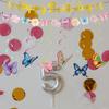 Butterfly Cake Toppers Set Party Supplies Hanging Swirls Colorful Banners Paper Texture for Creative Butterfly Dessert