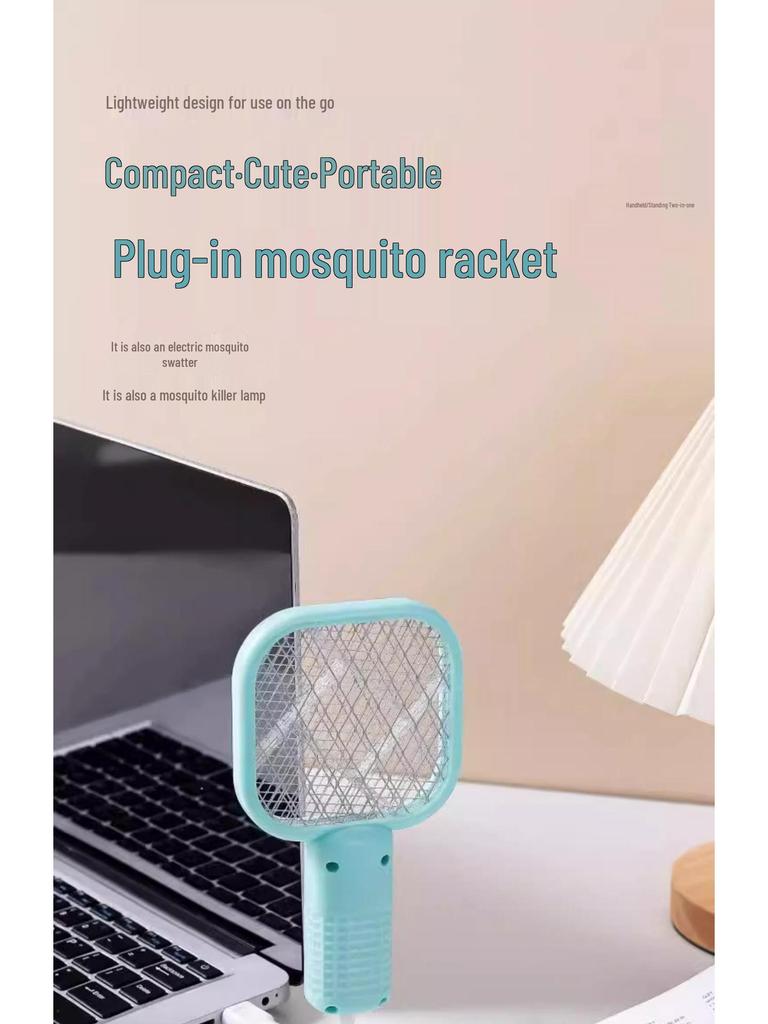 Портативная перезаряжаемая электрическая мухобойка: Без излучения, прочный и долговечный с функцией автоматического отпугивания для дома и автомобиля